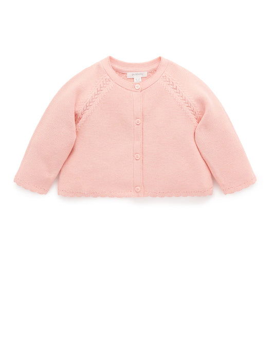Scalloped Cardigan | Pink Guava