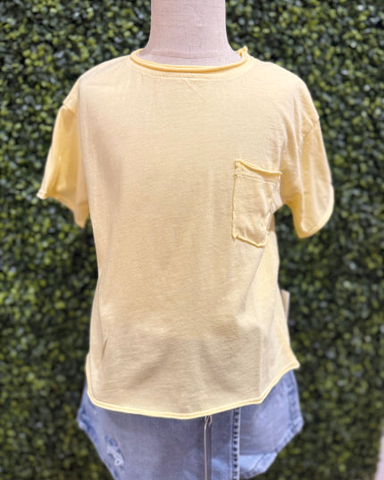Cotton Jersey Pocket Tee | Yellow
