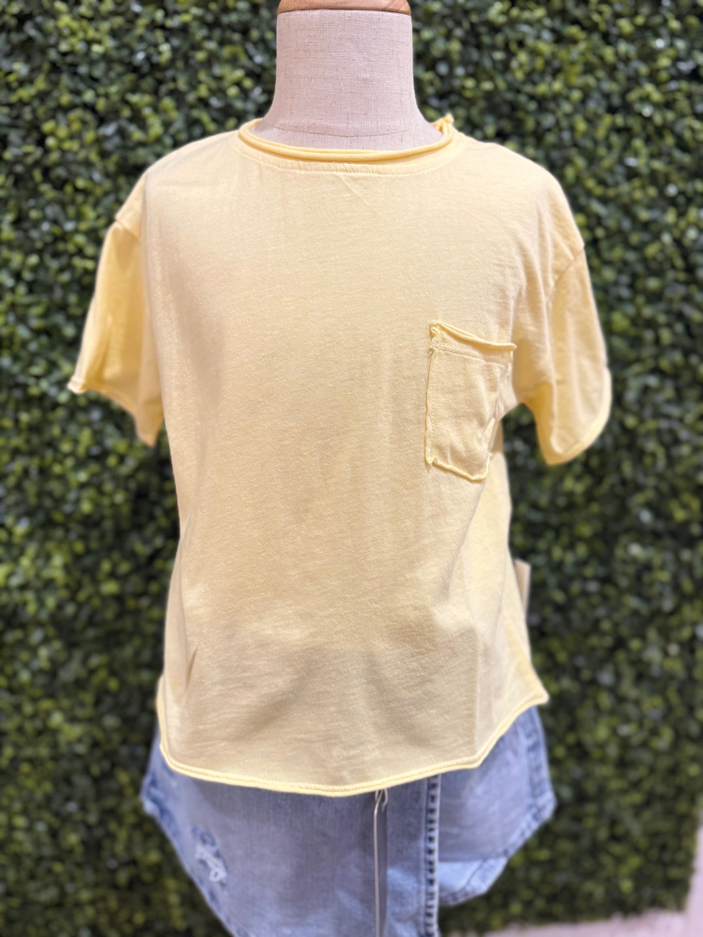 Cotton Jersey Pocket Tee | Yellow