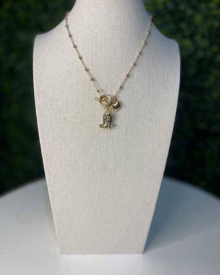 Western Love Charm Necklace | Gold