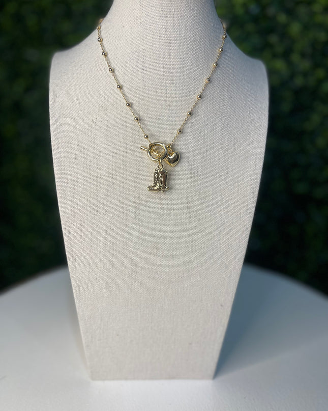 Western Love Charm Necklace | Gold