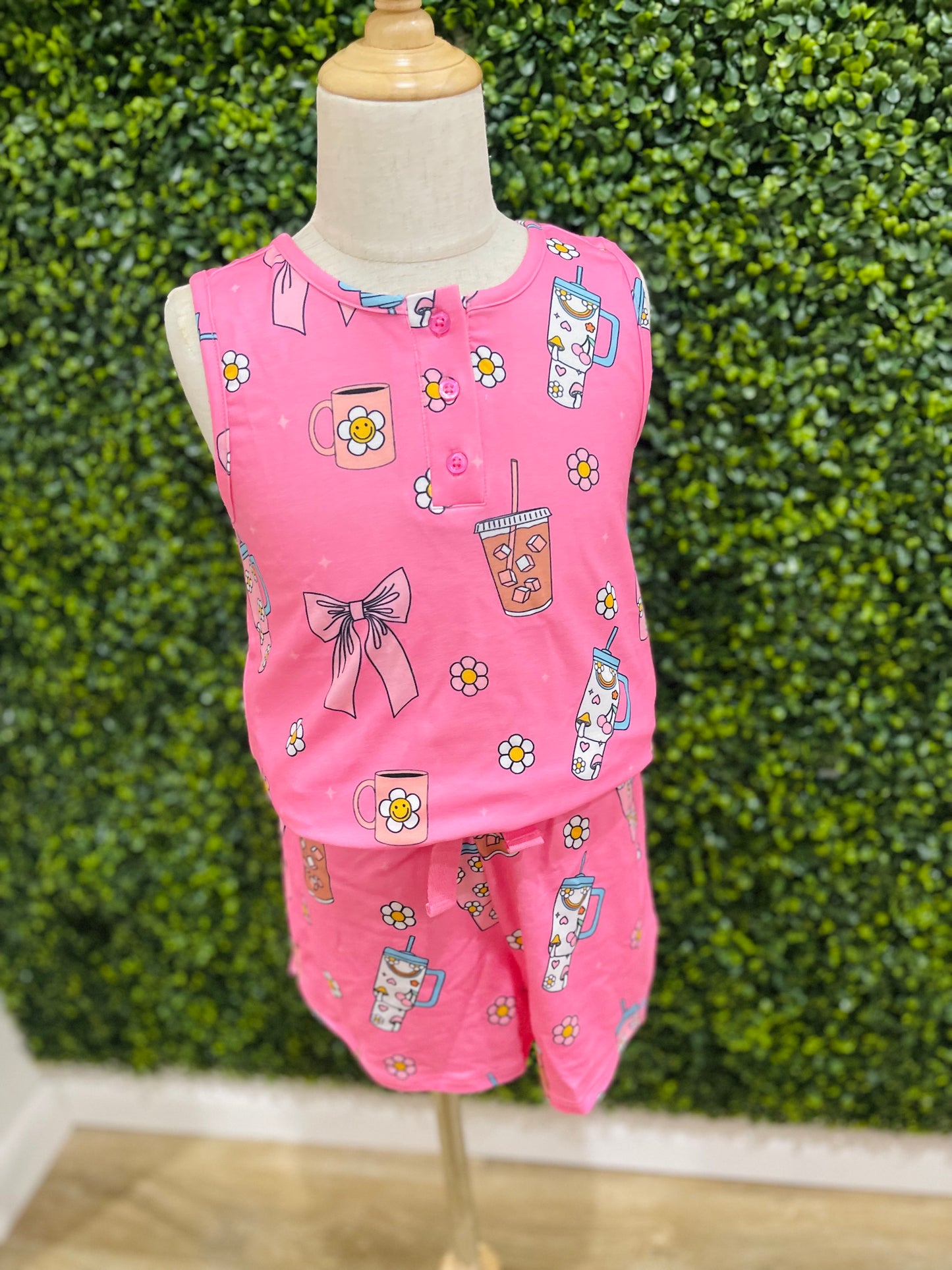 Girly Cups Pajama Set | Pink