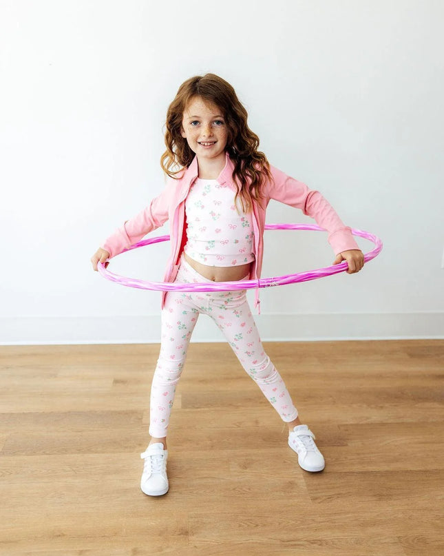 Preppy Pink Full-Zip Ruffle Active Jacket