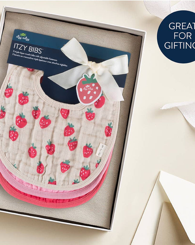 Itzy Bibs™: Strawberries + Cream