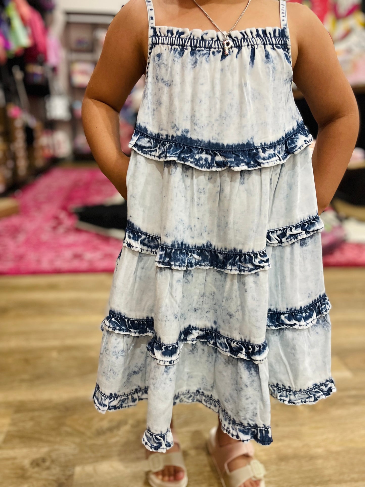 Two Toned Acid Wash Dress | Denim