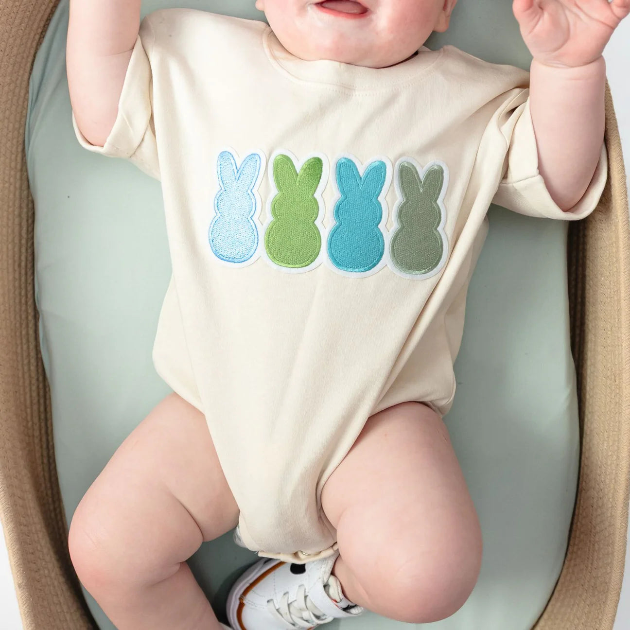 Peeps Embroidered Patch Bubble Romper