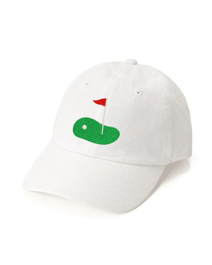 Golf Tee Front Flag Patch Hat | White