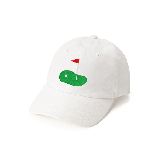 Golf Tee Front Flag Patch Hat | White