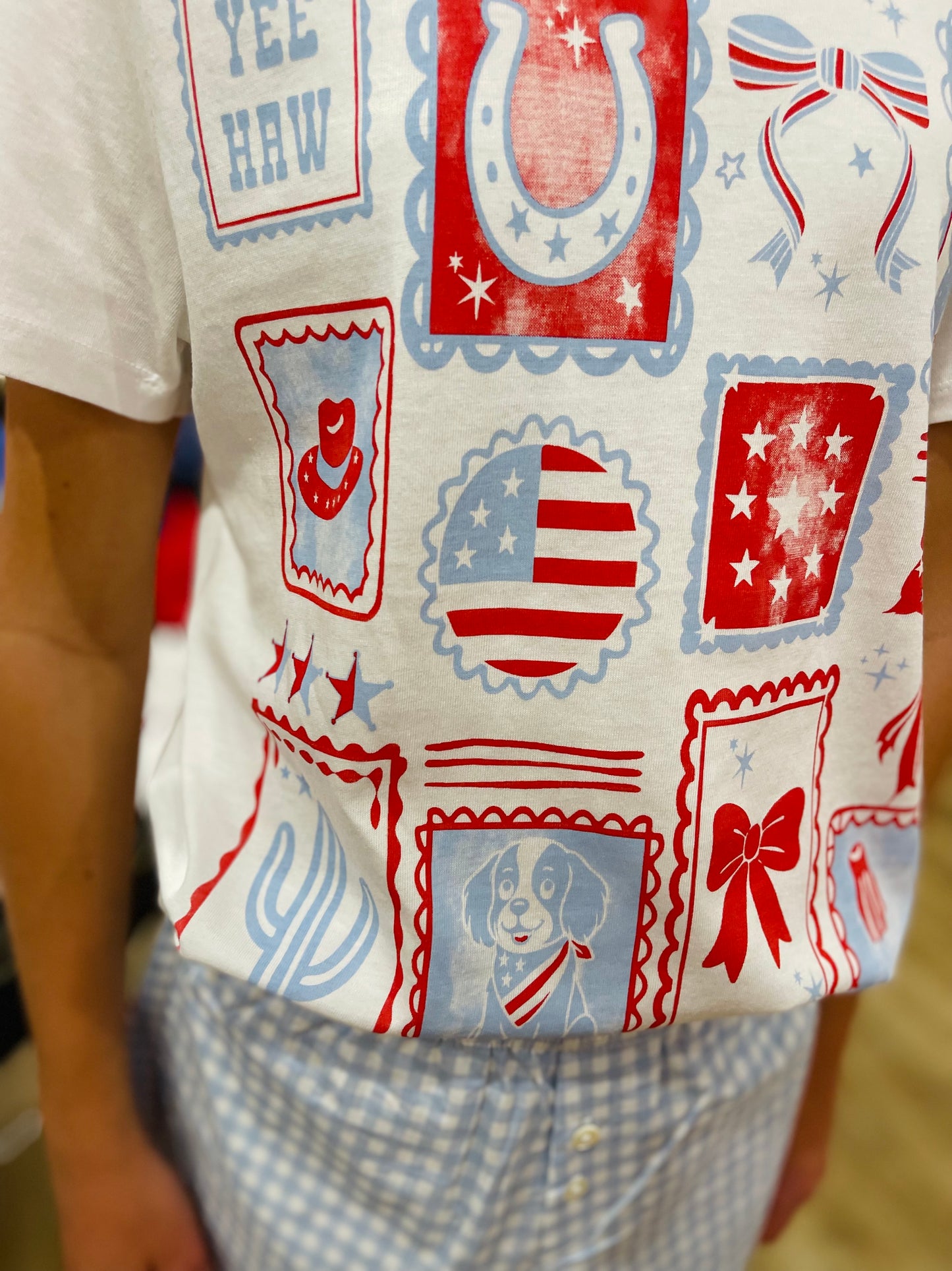 Americana Icons Grid Tee | White