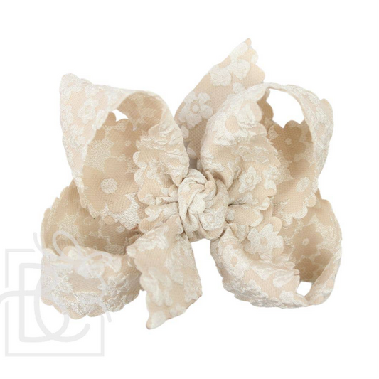 4’5” Scalloped Lace Bow: Oatmeal