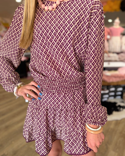 Digital Print Peasant Skirt | Frosted Cranberries