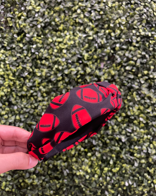 Red & Black Football Headband