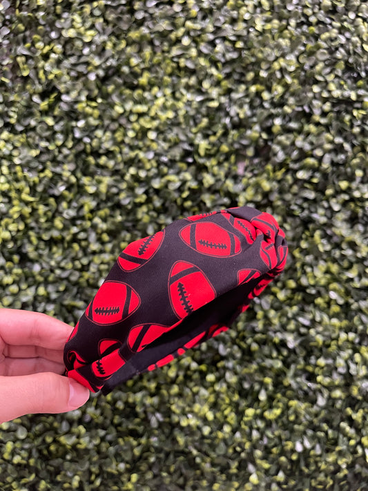 Red & Black Football Headband