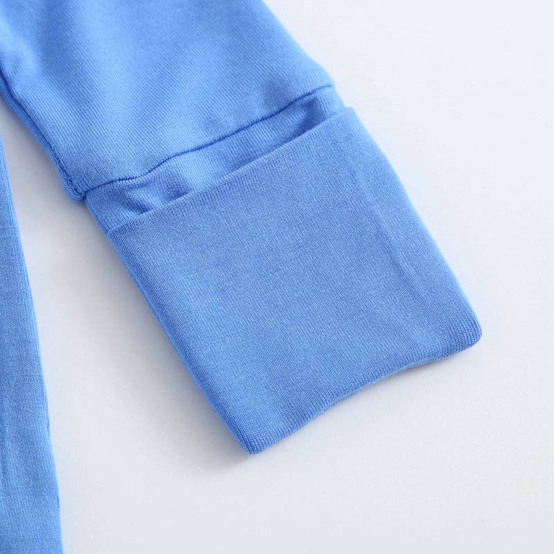 Pure Blue Zippered Romper NICU Friendly
