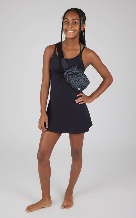 Girls Lux Tennis Dress + Belt Bag