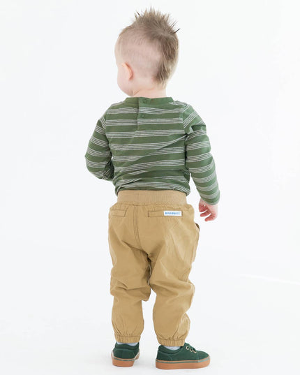 Boys Dark Khaki Jogger Pants