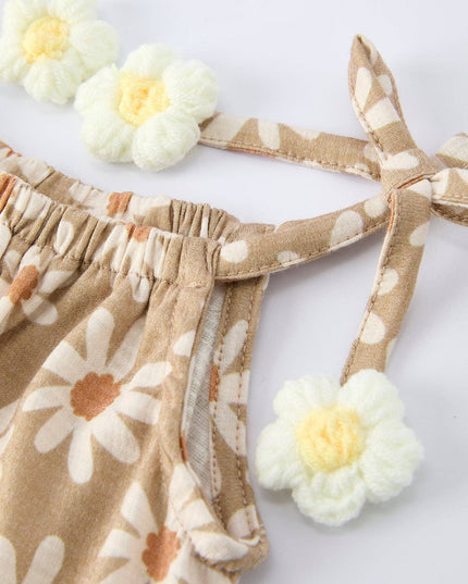 Floral Daisy Shoulder Tie Dress