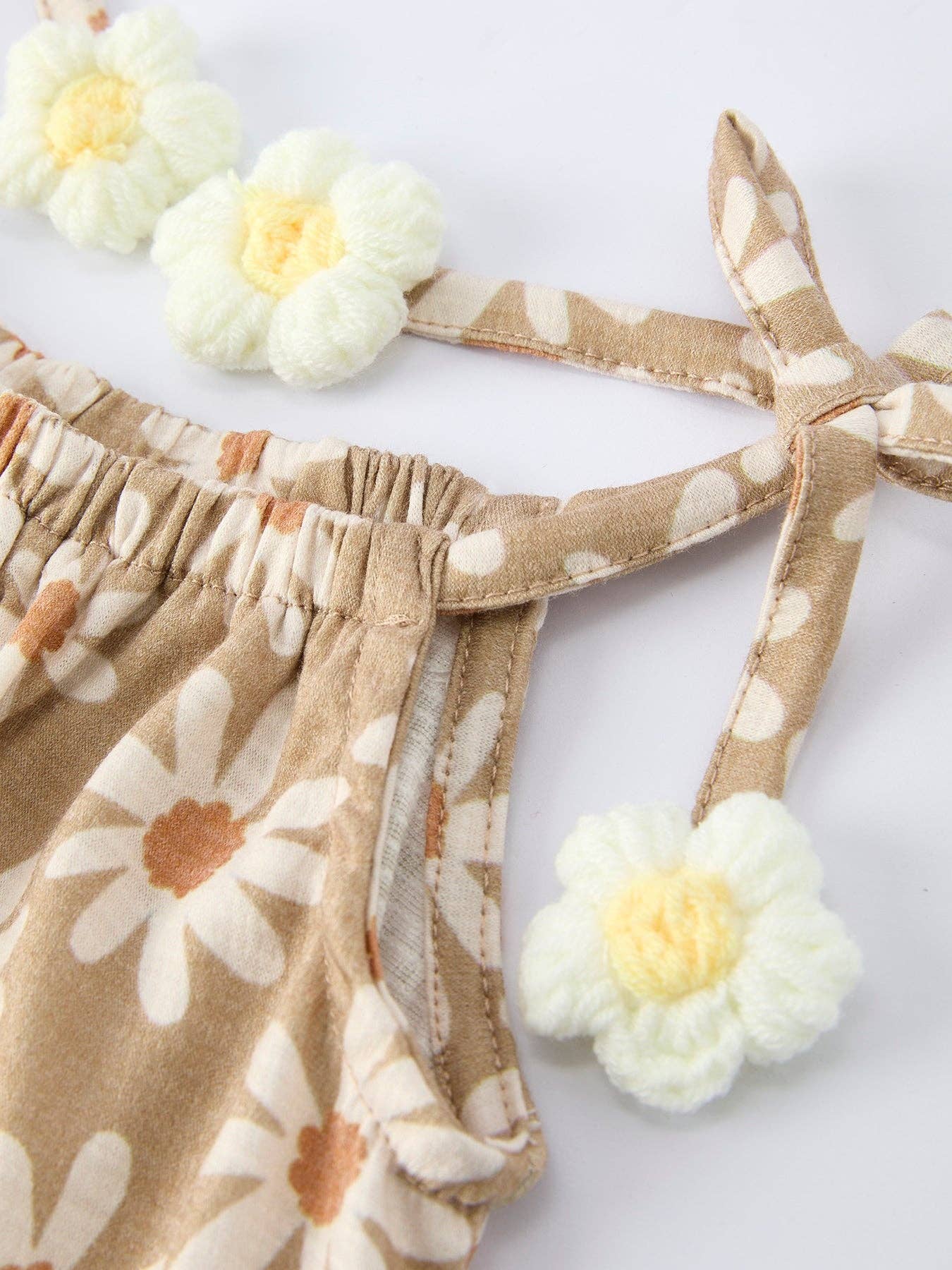 Floral Daisy Shoulder Tie Dress