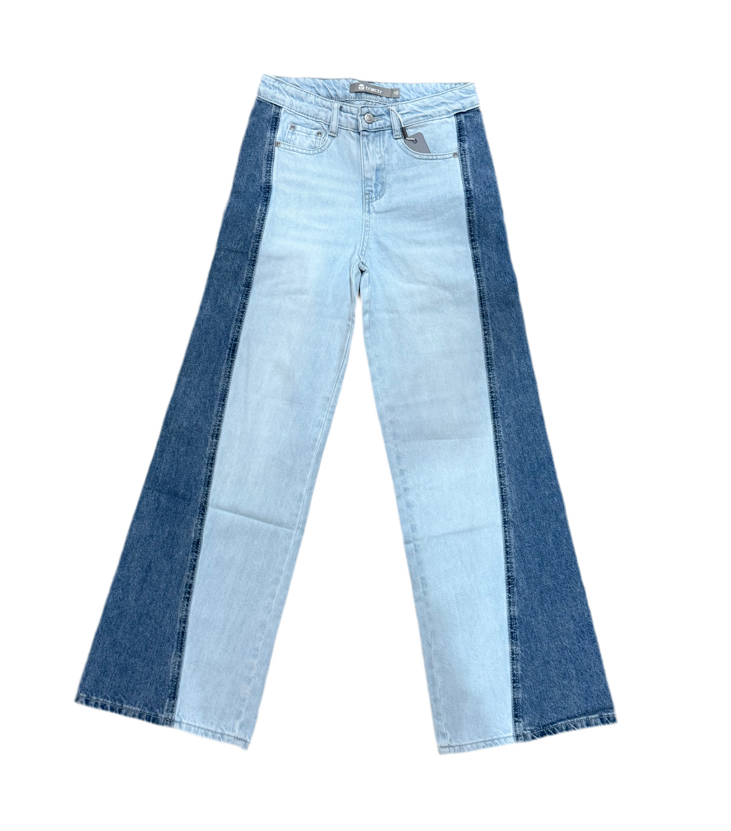 Two Tone Wide Leg Jeans