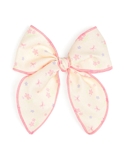 Lemon Floral Bow Clip