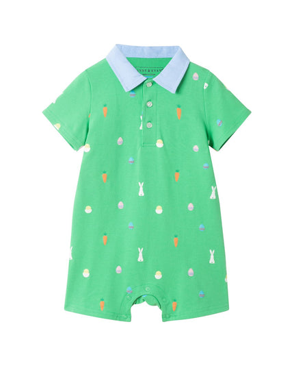 Easter Baby Polo Romper | Green