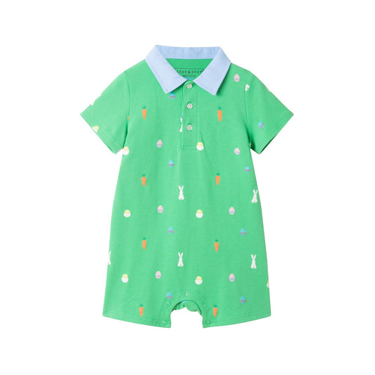 Easter Baby Polo Romper | Green