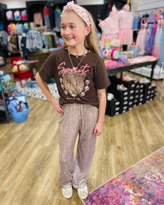 Distressed Animal Print Pants
