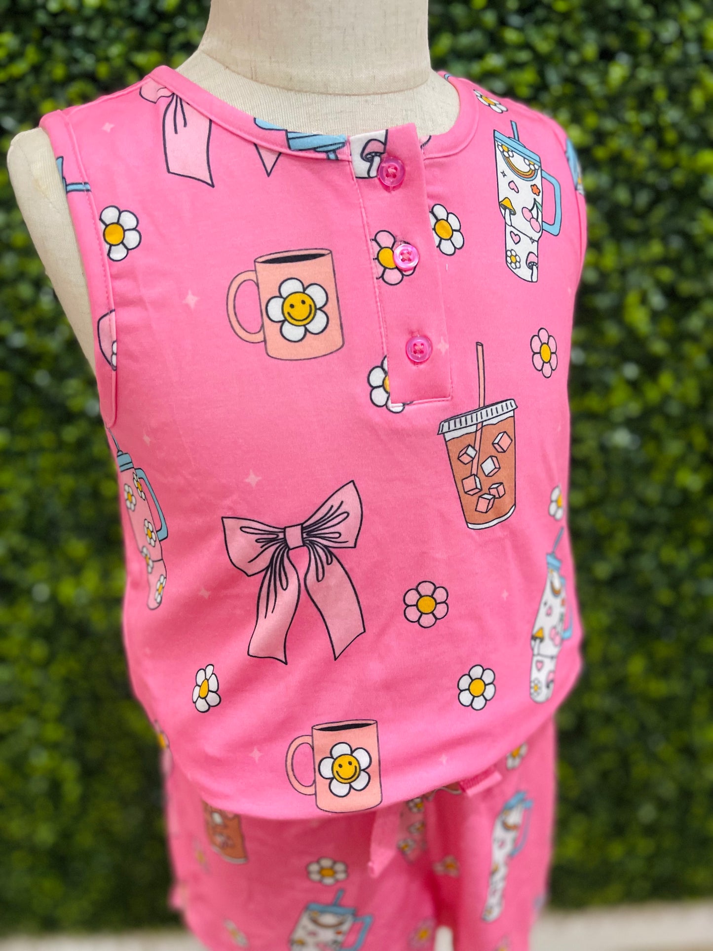 Girly Cups Pajama Set | Pink