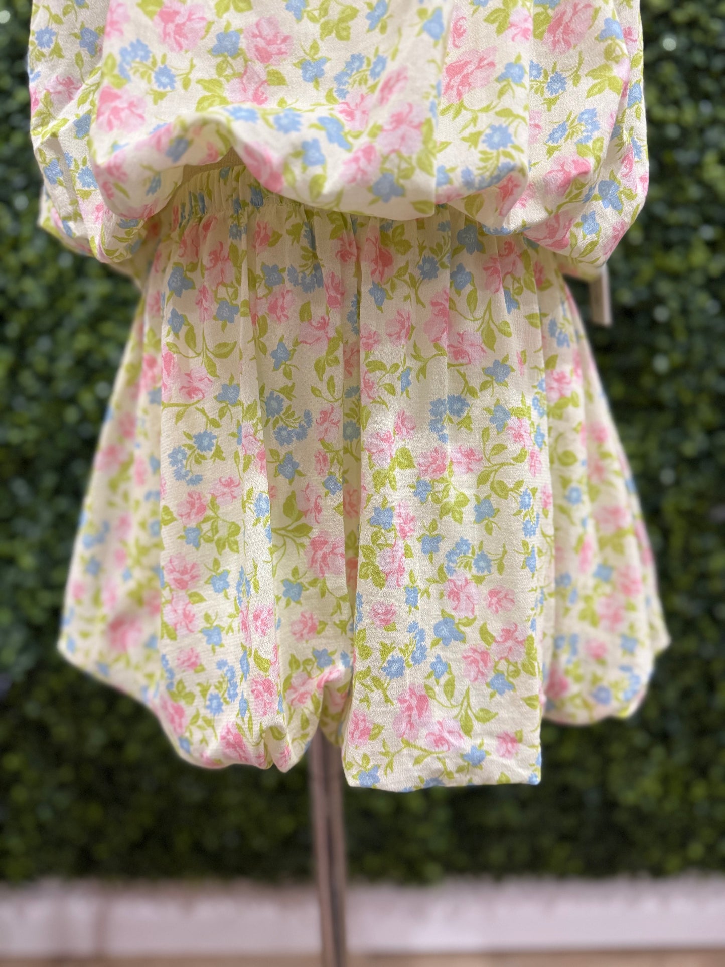 Gauze Grecian Bubble Skirt | Yellow Roses
