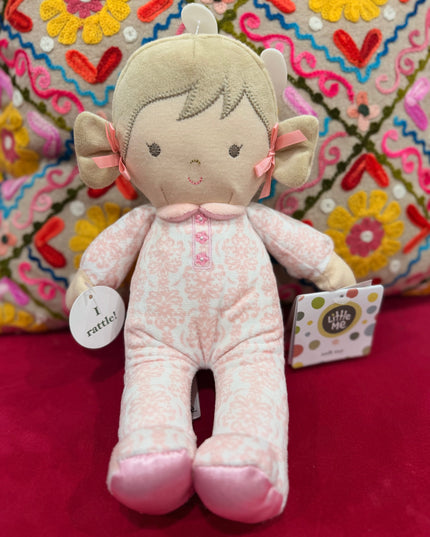 Bridgette Rattle Doll Flower Pink