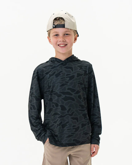 Youth Performance Hoodie | Black Camo