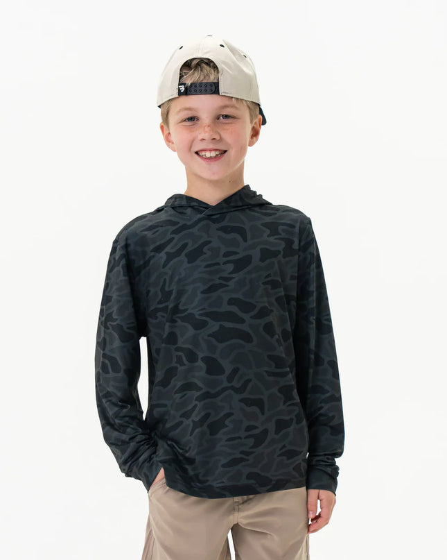 Youth Performance Hoodie | Black Camo