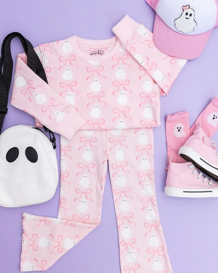 Coquette Ghost Halloween Flare Leggings