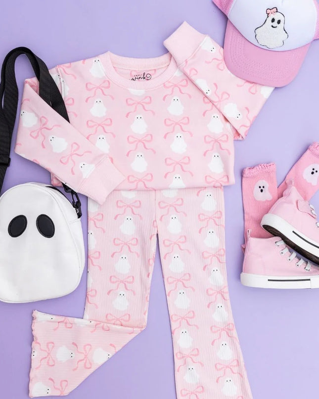 Coquette Ghost Halloween Flare Leggings