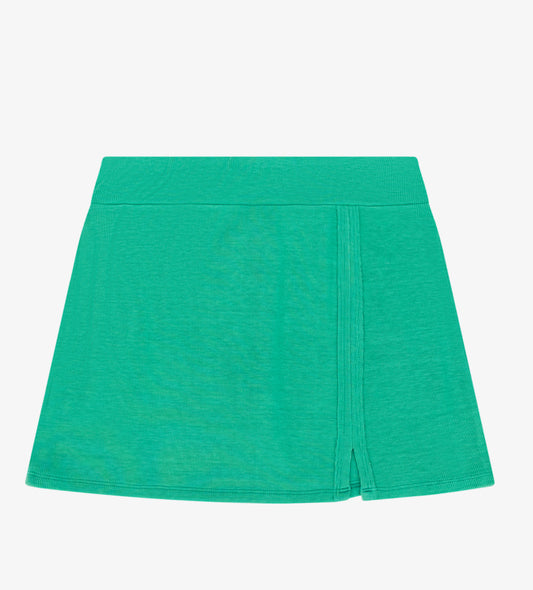 Exposed Seam Ribbed Skort | Emerald