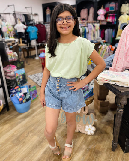 Shoulder Pleat Tank | Mint