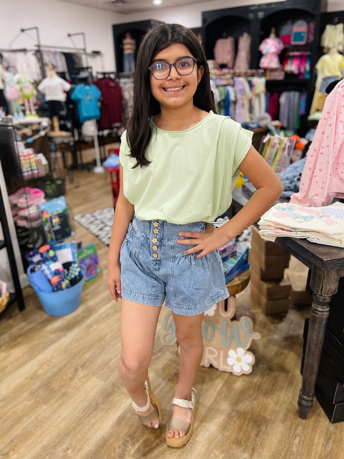 Shoulder Pleat Tank | Mint