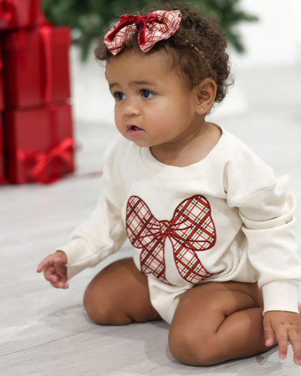 Christmas Plaid Layered Bow Baby Headband