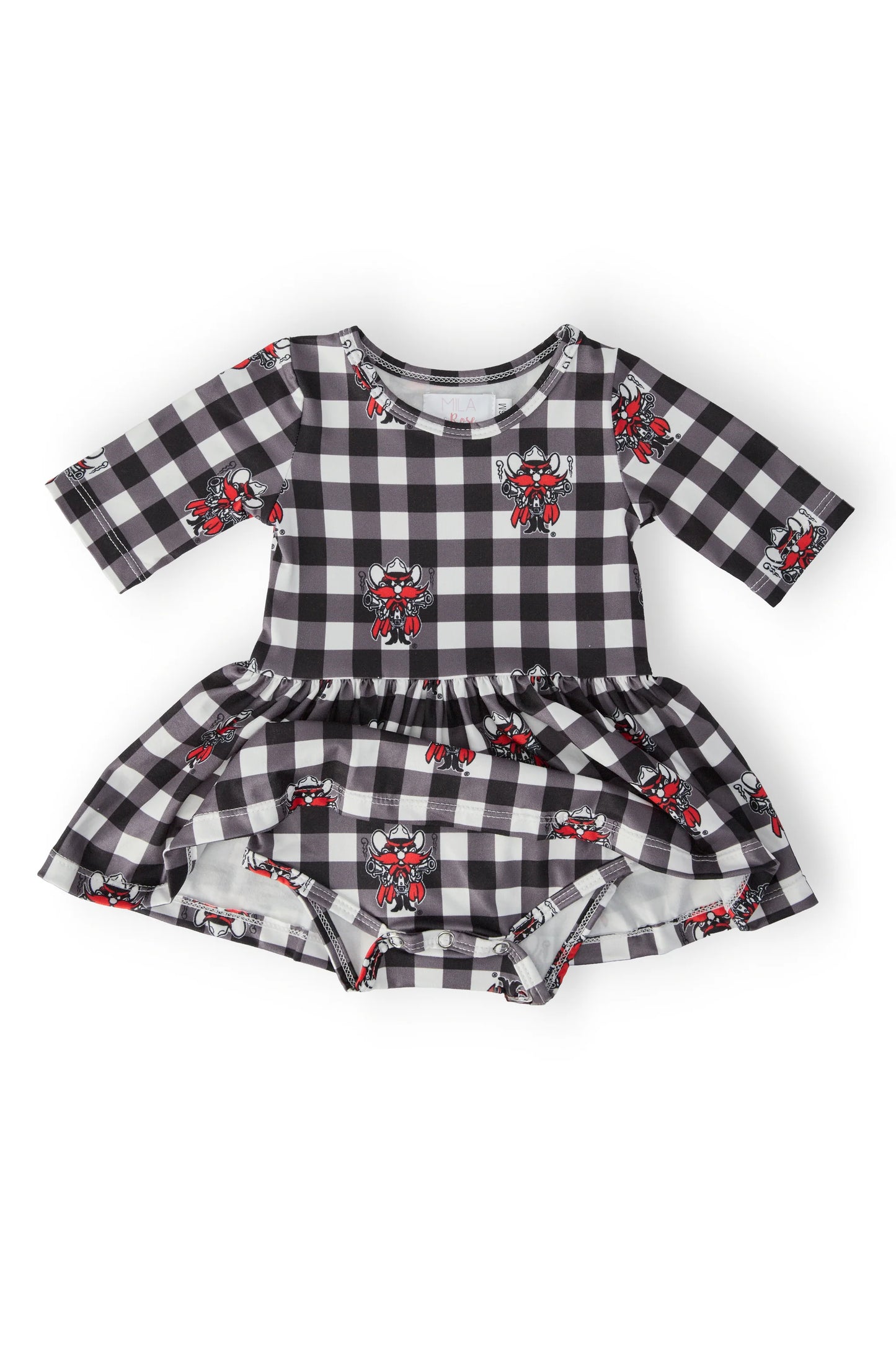 Texas Tech Raider Red 3/4 Sleeve Twirl Dress | Plaid
