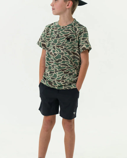 Athletic Shorts | Heather Black| Retro Duck Camo Liner