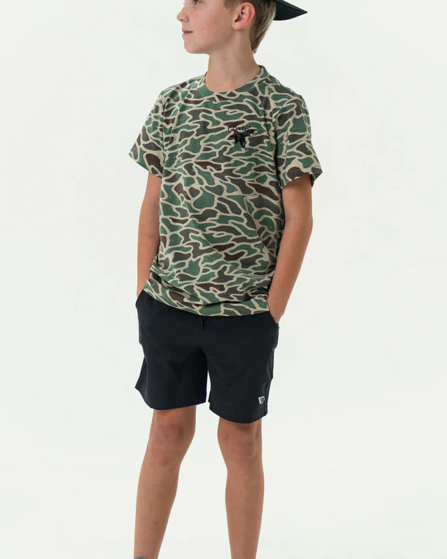 Athletic Shorts | Heather Black| Retro Duck Camo Liner