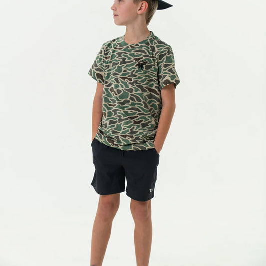 Athletic Shorts | Heather Black| Retro Duck Camo Liner