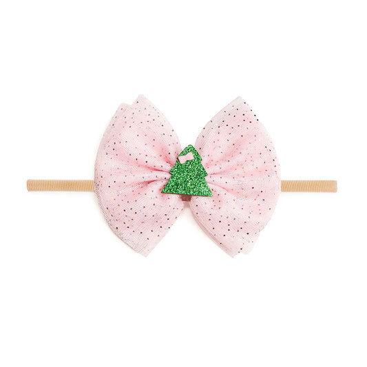 Christmas Tree Tulle Bow Baby Headband