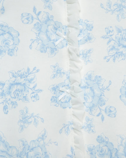 Roses Footie/Headband | Blue