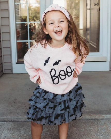 Boo Bat Halloween Knit Sweater