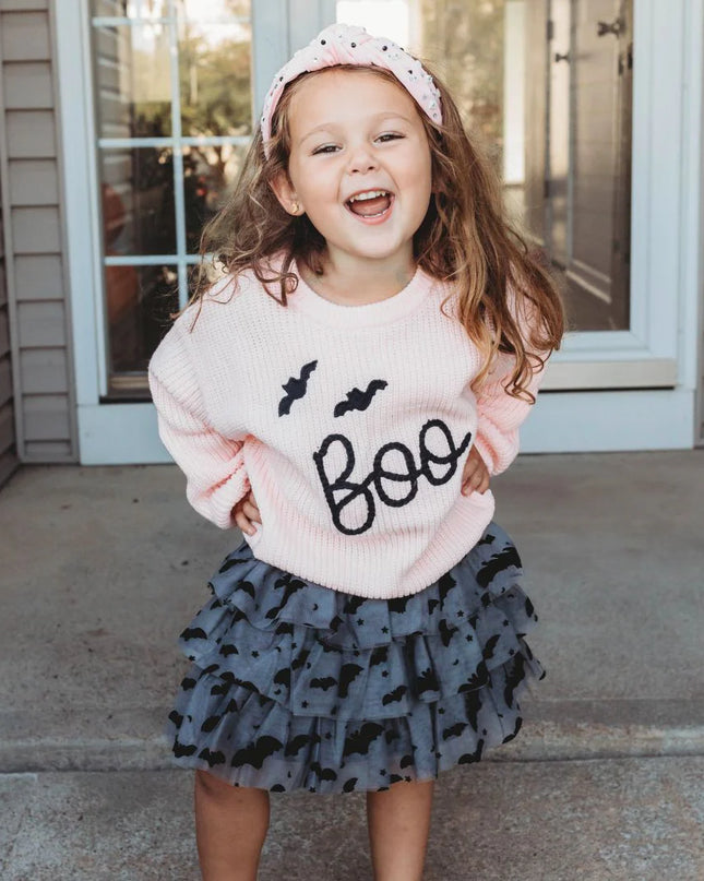 Boo Bat Halloween Knit Sweater