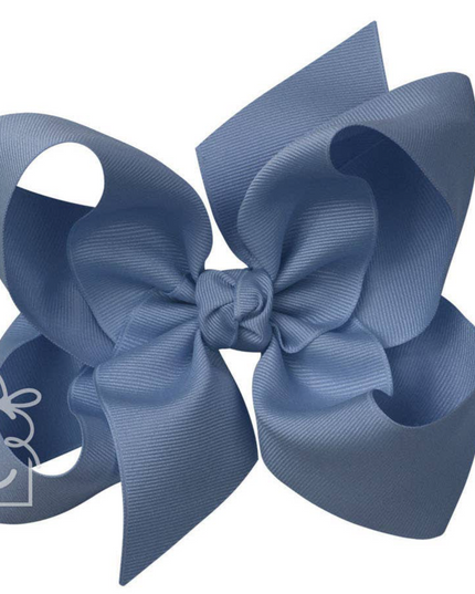 6" Solid Grosgrain Bow | Smoke Blue