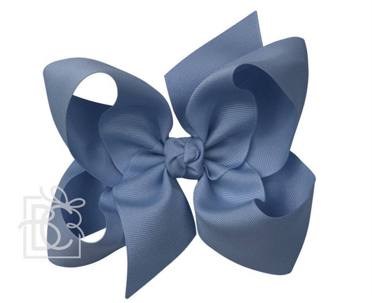 6" Solid Grosgrain Bow | Smoke Blue