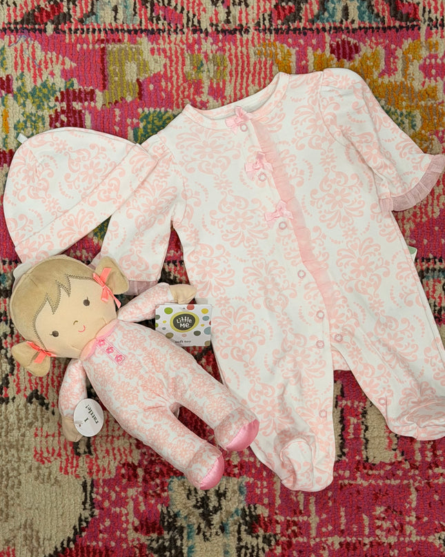 Bridgette Rattle Doll Flower Pink