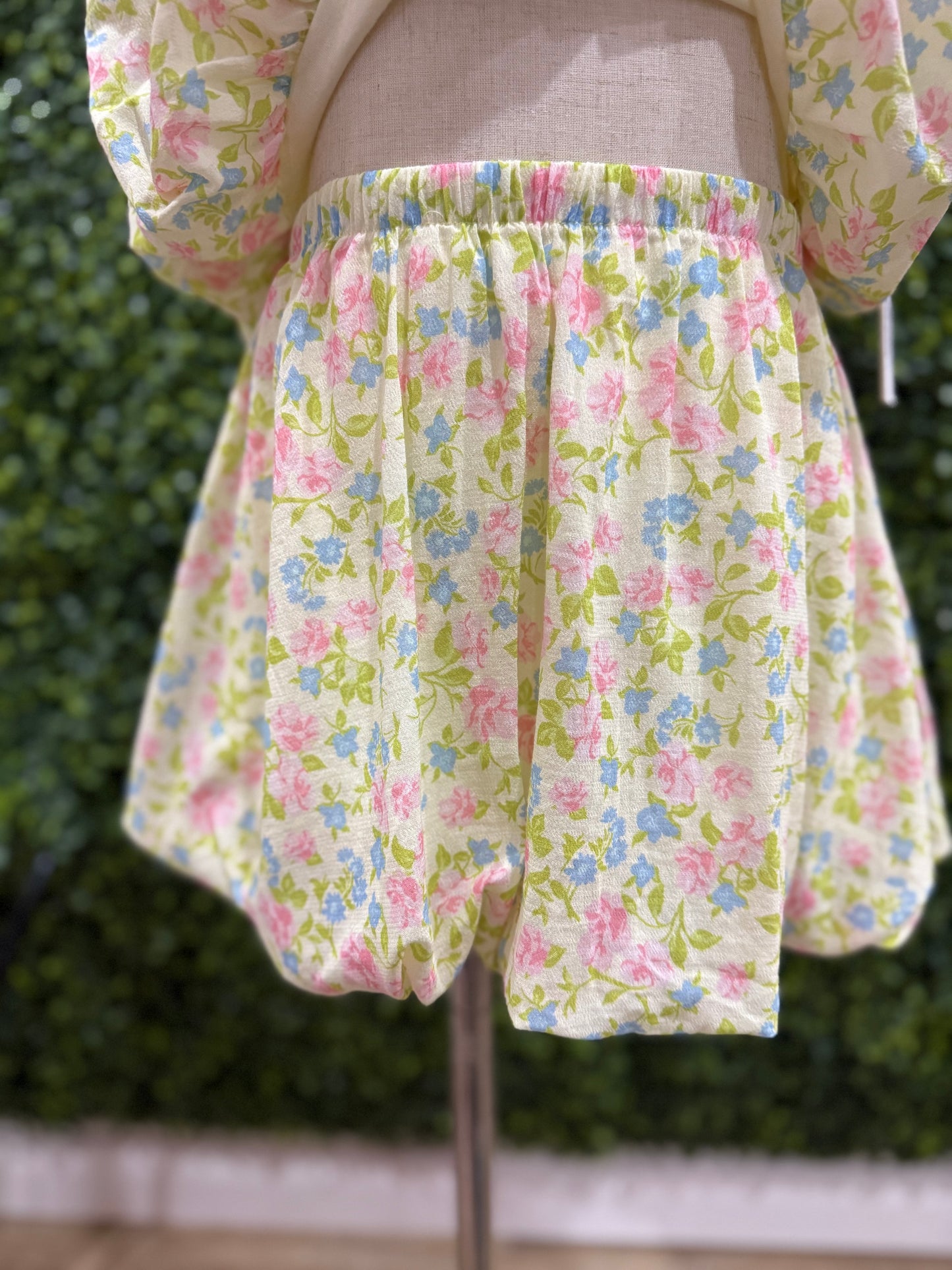 Gauze Grecian Bubble Skirt | Yellow Roses